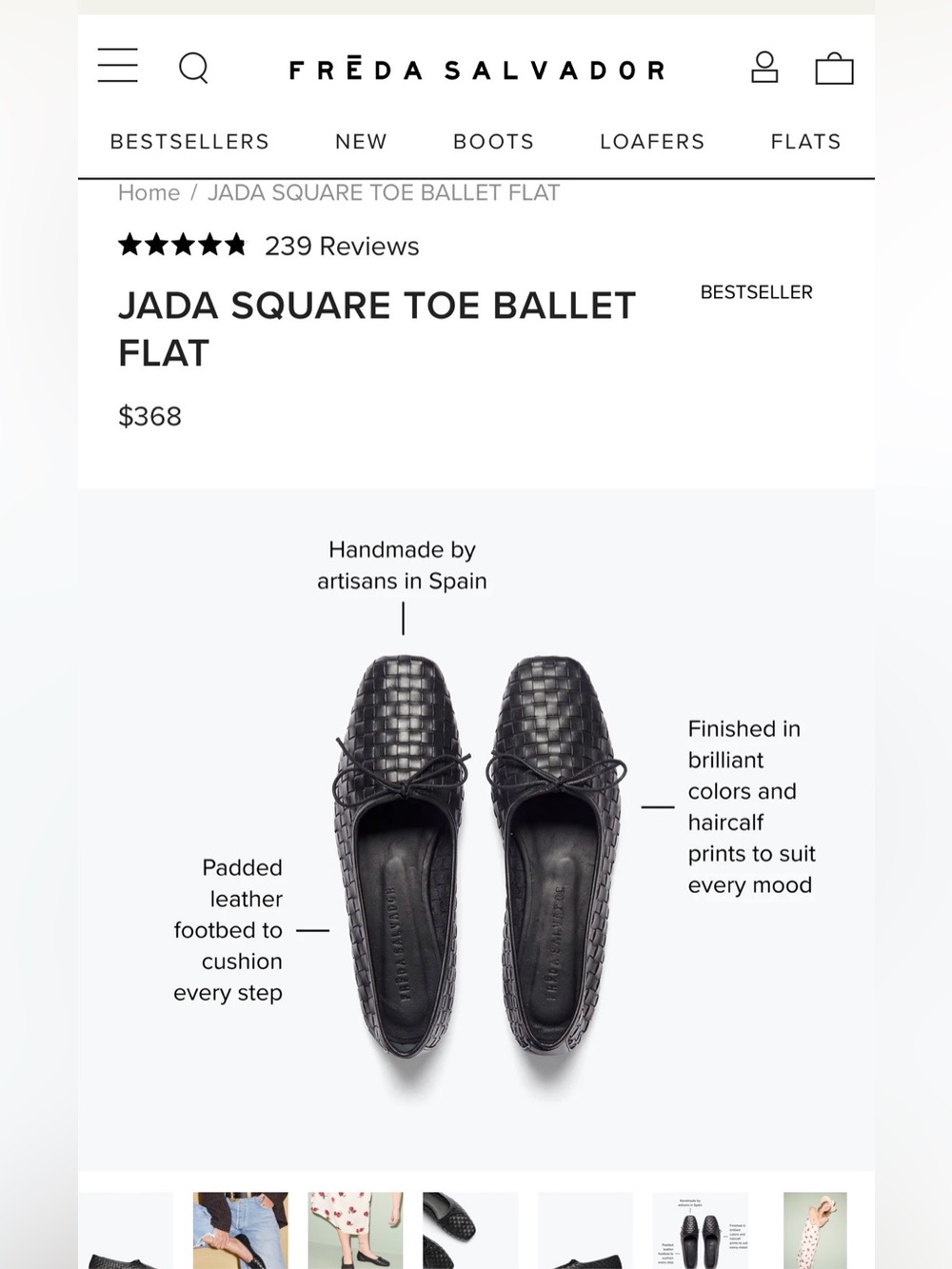 Freda Salvador Jada Woven Ballet Flat Black 7
